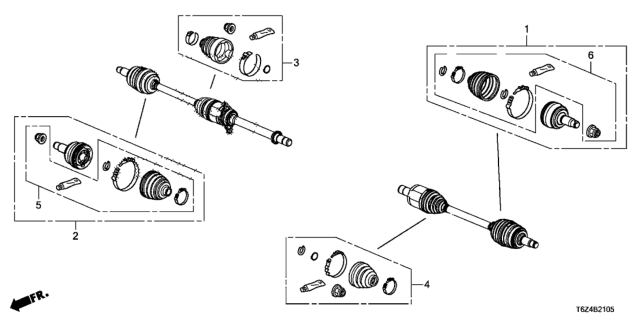 2019 Honda Ridgeline Front Driveshaft Set Short Parts Diagram