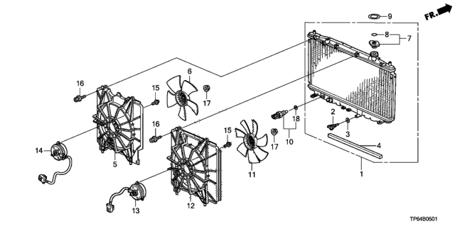 2013 Honda Crosstour Radiator (Denso) Diagram for 19010-5J0-A01