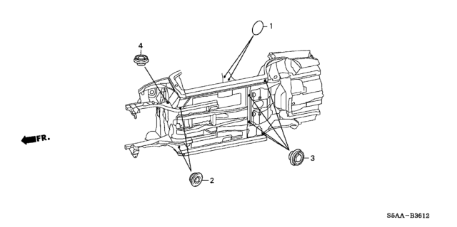 2004 Honda Civic Grommet (Under) Diagram