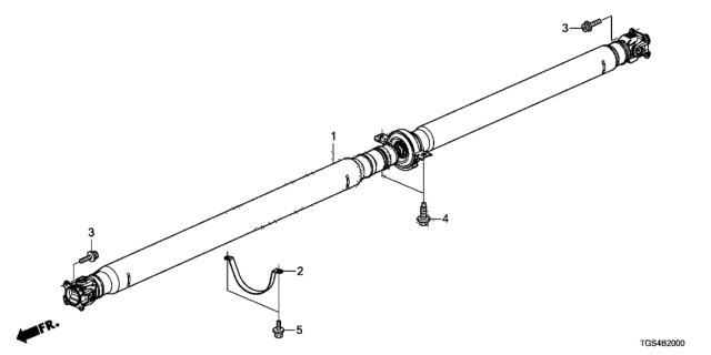 2020 Honda Passport 5 Door EXL (AWD) KA 9AT Propeller Shaft Diagram