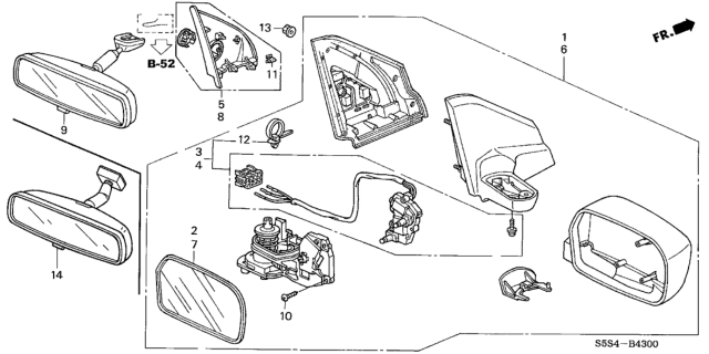 2005 Honda Civic Garnish, R. Door Mirror *NH1L*(Tweeter) (BLACK) Diagram for 76220-S5T-A01ZA