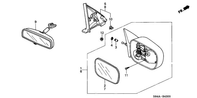 2002 Honda Accord Mirror (Manual Type) Diagram