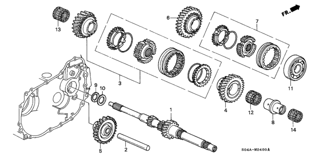 2000 Honda Civic MT Mainshaft Diagram