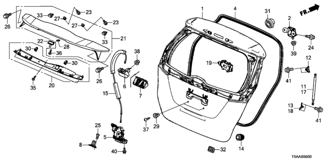 2020 Honda Fit Tailgate Diagram