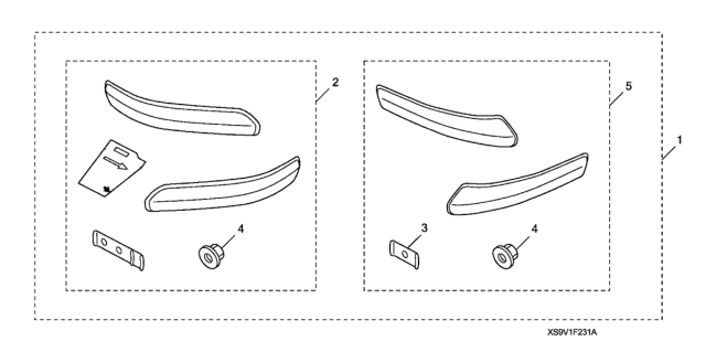 2007 Honda Pilot Garnish, FR. Bumper Set Diagram for 08F23-S9V-1A1R1