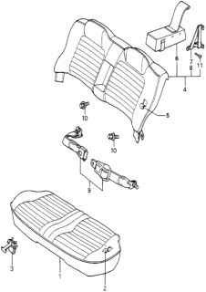 1981 Honda Accord Cover, RR. Seat Cushion Trim *R28L* (NEW ROSE WINE) Diagram for 78111-688-305ZA