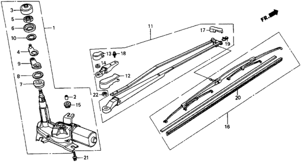 1985 Honda CRX Rear Wiper Diagram