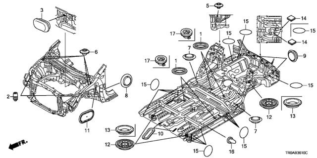 2013 Honda Civic Grommet (Front) Diagram