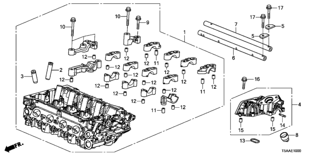 2019 Honda Fit Cylinder Head Assembly Diagram for 12100-5R1-000