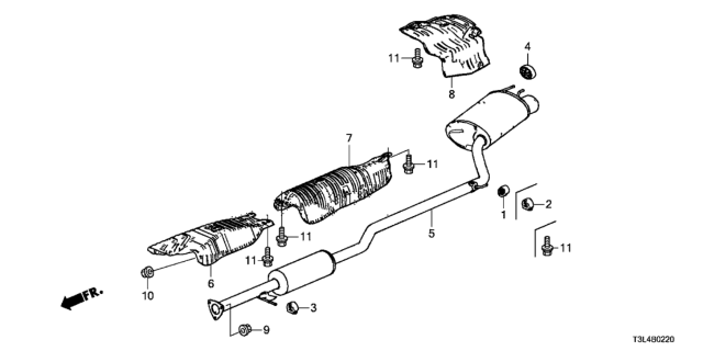 2015 Honda Accord Muffler (L4) Diagram