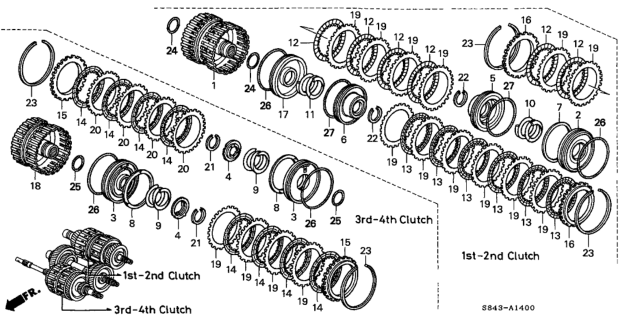 1999 Honda Accord Plate, Clutch End (6) (3.1MM) Diagram for 22556-RCL-003