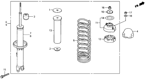 1990 Honda Prelude Mounting, Absorber (Showa) Diagram for 52675-SF1-004