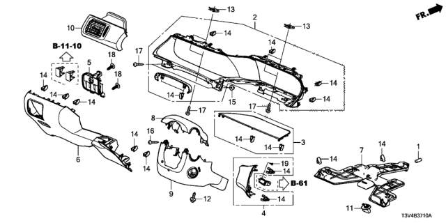 2014 Honda Accord Instrument Panel Garnish (Driver Side) Diagram