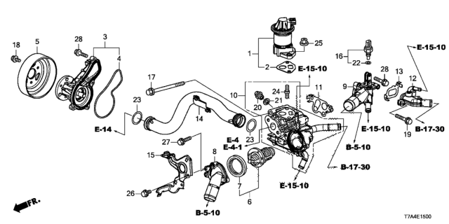 2020 Honda HR-V Water Pump Diagram