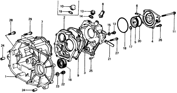 1976 Honda Civic Spacer, Transmission Case Diagram for 21301-634-960