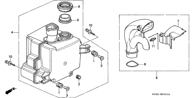 1995 Honda Accord 2 Door LX KL 4AT Resonator Chamber Diagram