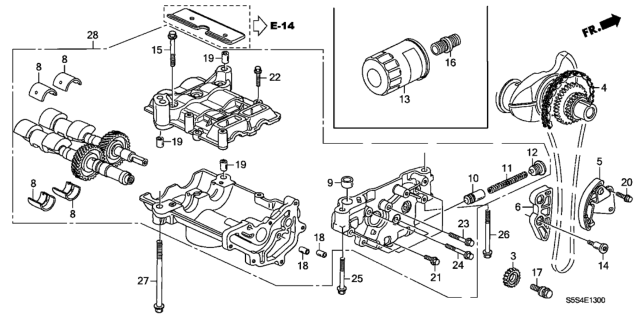 2005 Honda Civic Pump Assembly, Oil Diagram for 15100-PNE-013