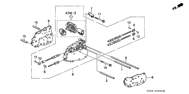 1997 Honda Civic AT Secondary Body (A4RA) Diagram