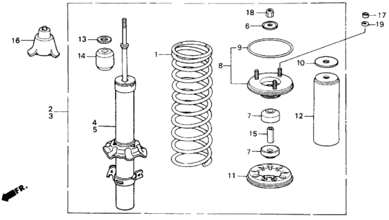 1989 Honda Prelude Front Shock Absorber Diagram