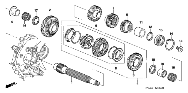 2006 Honda Civic 2 Door EX (NAVIGATION) KA 5MT Countershaft (1.8L) Diagram