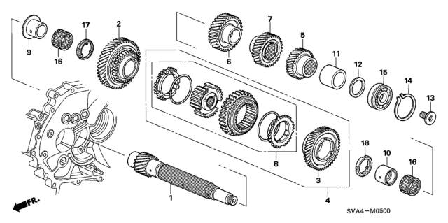 2009 Honda Civic Countershaft (1.8L) Diagram