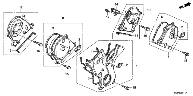 2012 Honda Accord Timing Belt Cover (V6) Diagram