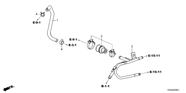 2021 Honda Civic 5 Door TR LE  (LIMITED EDITION) KA 6MT Breather Tube Diagram