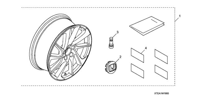 2017 Honda Civic Wheel - Alloy (HFP) Diagram