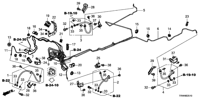 2019 Honda Clarity Plug-In Hybrid Pipe C Complete, Brake Diagram for 46330-TRW-A00