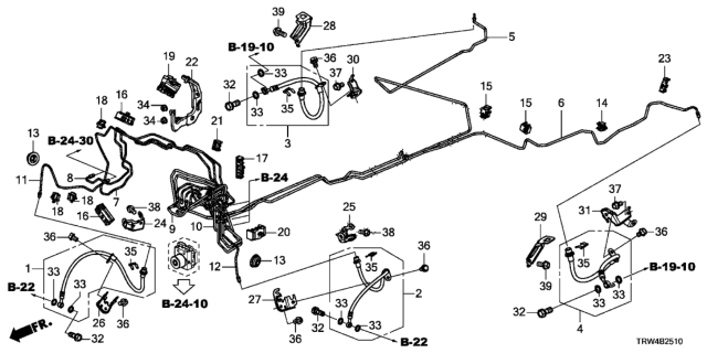 2019 Honda Clarity Plug-In Hybrid Pipe D Complete, Brake Diagram for 46340-TRW-A00