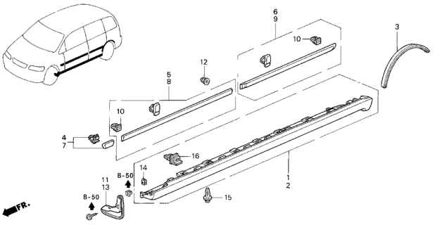 1996 Honda Odyssey Protector Diagram