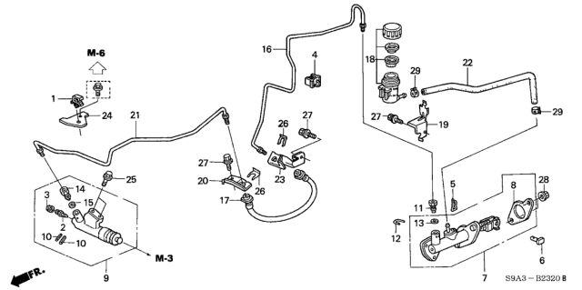 2004 Honda CR-V Clutch Master Cylinder Diagram