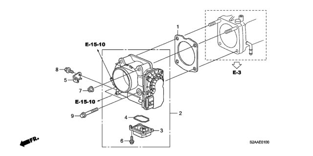 2009 Honda S2000 2 Door CR (WITH AC) KA 6MT Throttle Body Diagram