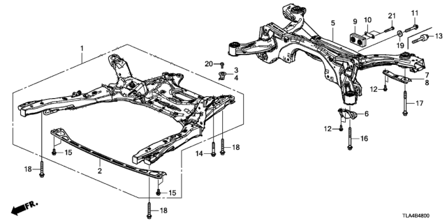 2020 Honda CR-V Front Sub Frame - Rear Beam Diagram