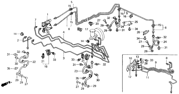 1989 Honda Prelude Valve Assembly, Dual Proportioning Diagram for 46210-SF1-003