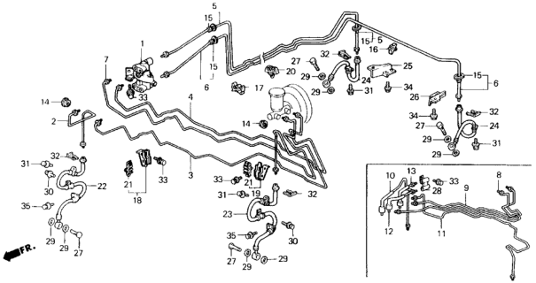 Hose Set, Front Brake Diagram for 01465-SF1-952