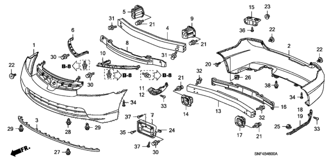 2006 Honda Civic Bumpers Diagram