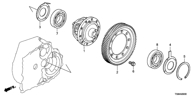 2013 Honda Civic AT Differential (5AT) Diagram