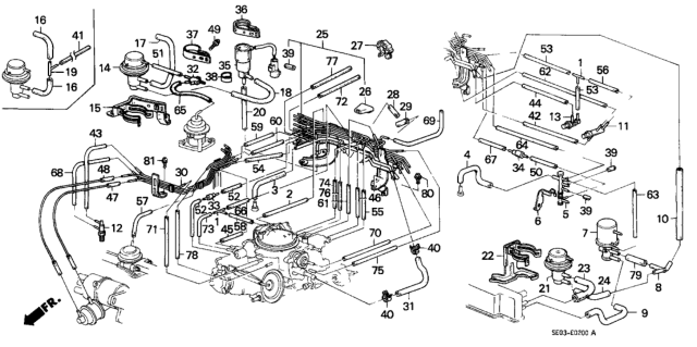 1989 Honda Accord Joint (Three-Way) Diagram for 16137-657-670