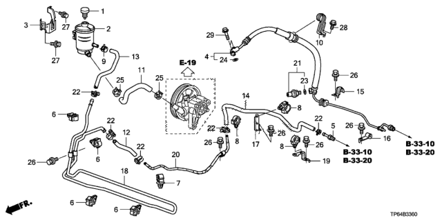 2012 Honda Crosstour P.S. Lines (V6) Diagram
