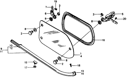 1977 Honda Civic Quarter Window Diagram