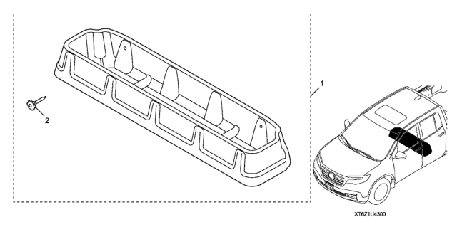 2018 Honda Ridgeline 2ND Row Storage System Diagram