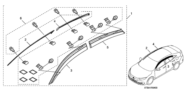 2021 Honda Civic Visor - Door Diagram