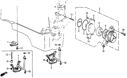 1987 Honda Prelude 2 Door SI KA 4AT Oil Pump Diagram