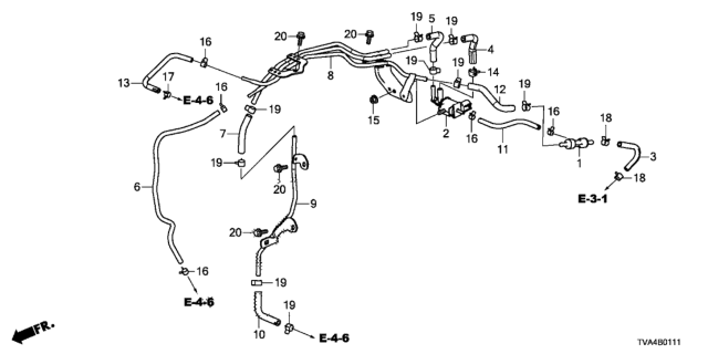 2020 Honda Accord Pipe, Air Bypass Valve Solenoid (B) Diagram for 36188-6B2-A00