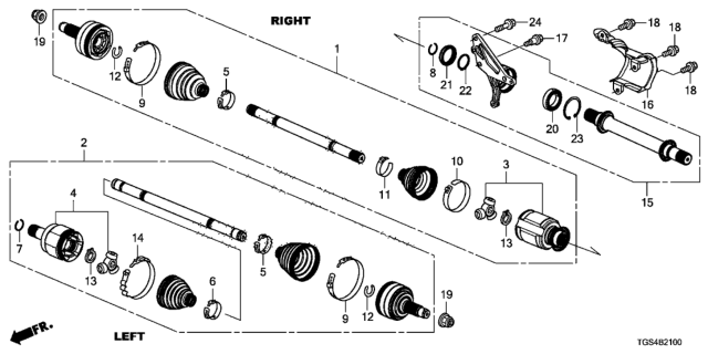 2021 Honda Passport Driveshaft Diagram