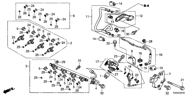 2017 Honda Accord Fuel Injector (L4) Diagram