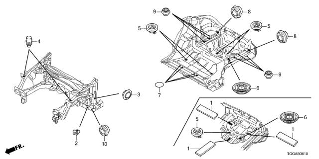 2021 Honda Civic 5 Door EX KA CVT Grommet (Front) Diagram