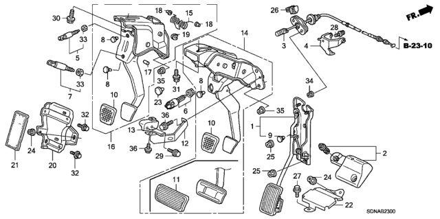 2007 Honda Accord Pedal Diagram