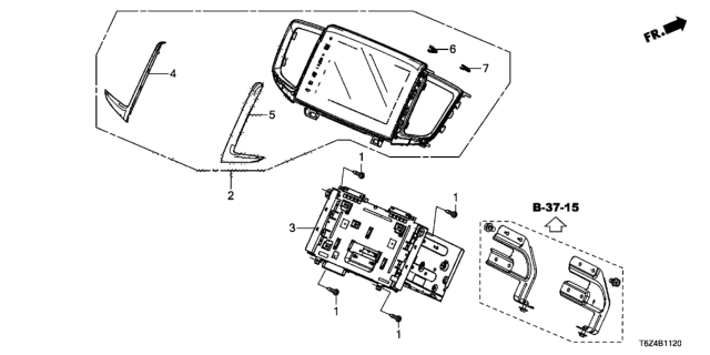 2018 Honda Ridgeline Panel Assy. (Coo) Diagram for 39541-T6Z-A11